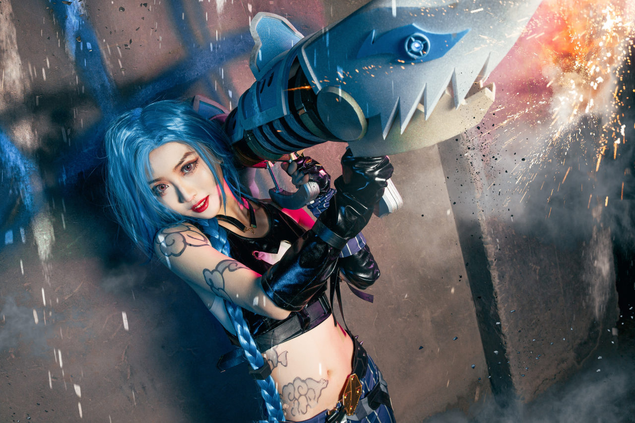 英雄联盟ADC金克丝COSPLAY图@子姬ZJ-哪边嗨