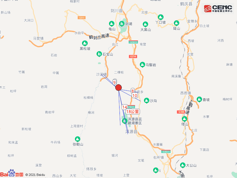 云南大理州洱源县发生3.8级地震