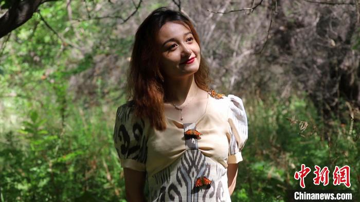 新疆和硕戈壁腹地数万红蝶翩然起舞