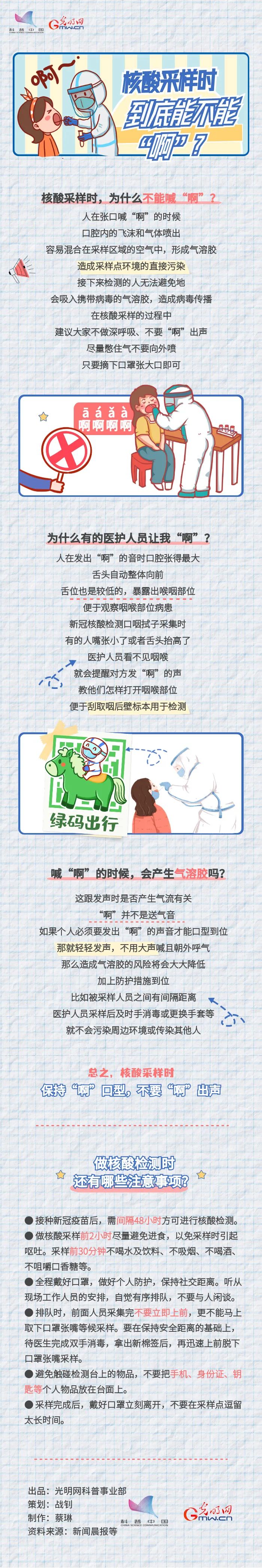 防疫科普丨核酸采样时，到底能不能“啊”？