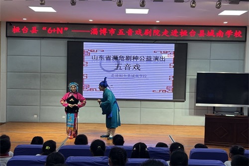 桓台县城南学校迎淄博市五音戏剧院(图2)