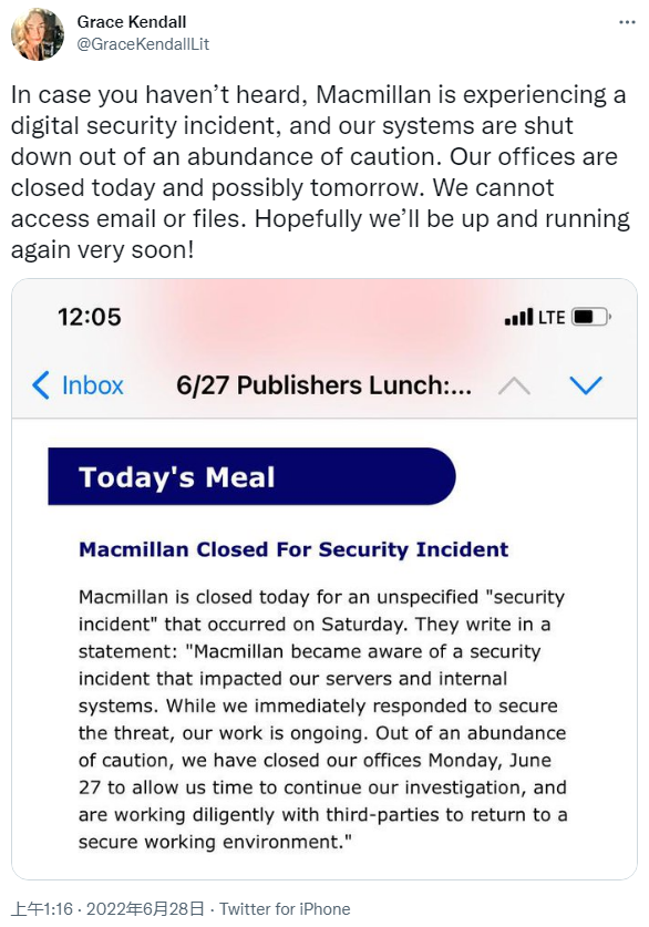 美图书出版巨头Macmillan因遭遇网络攻击而被迫关闭IT系统