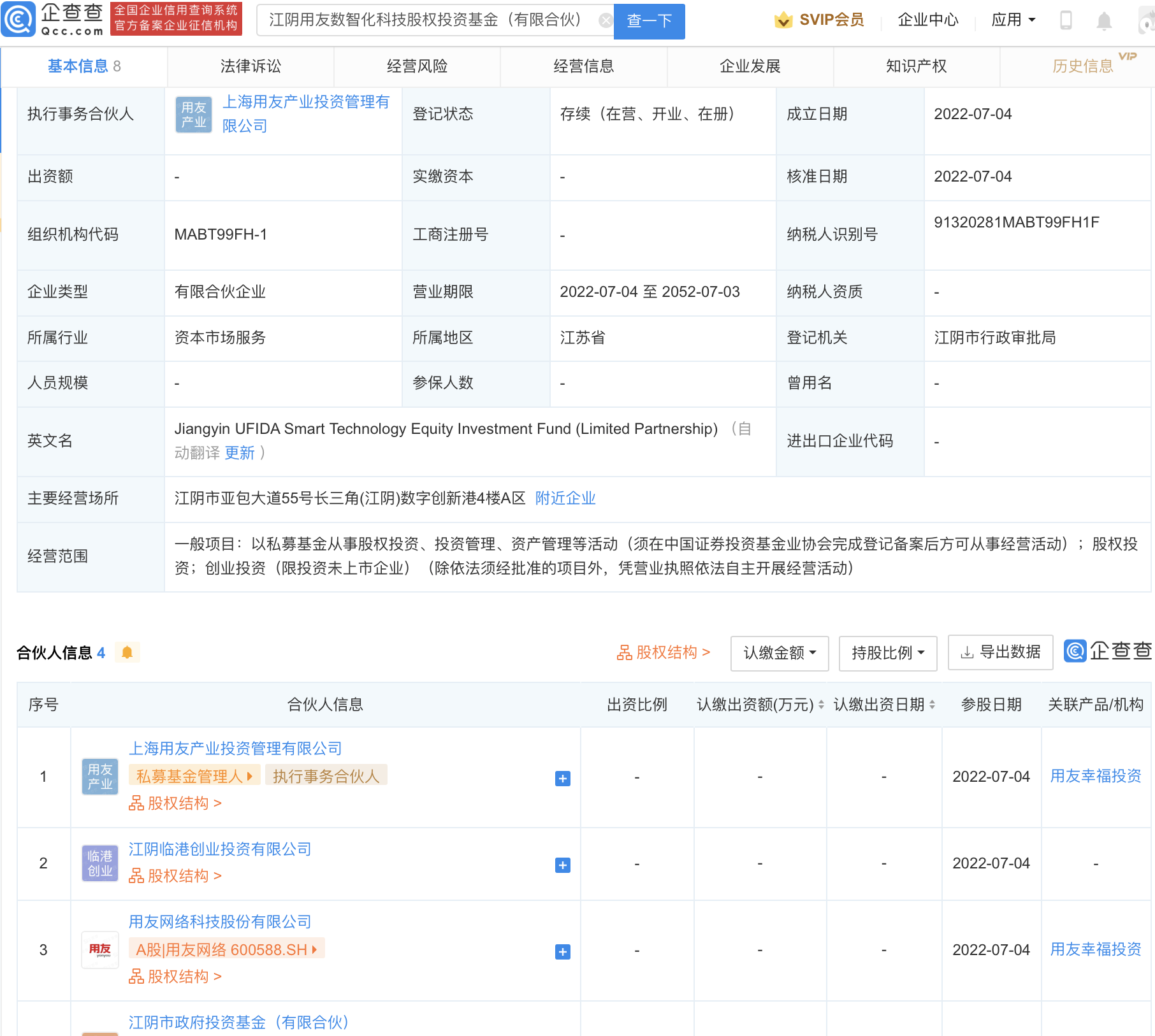 用友网络投资成立数智化科技私募公司