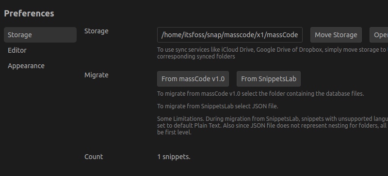 massCode：一个自由开源的代码片段管理器