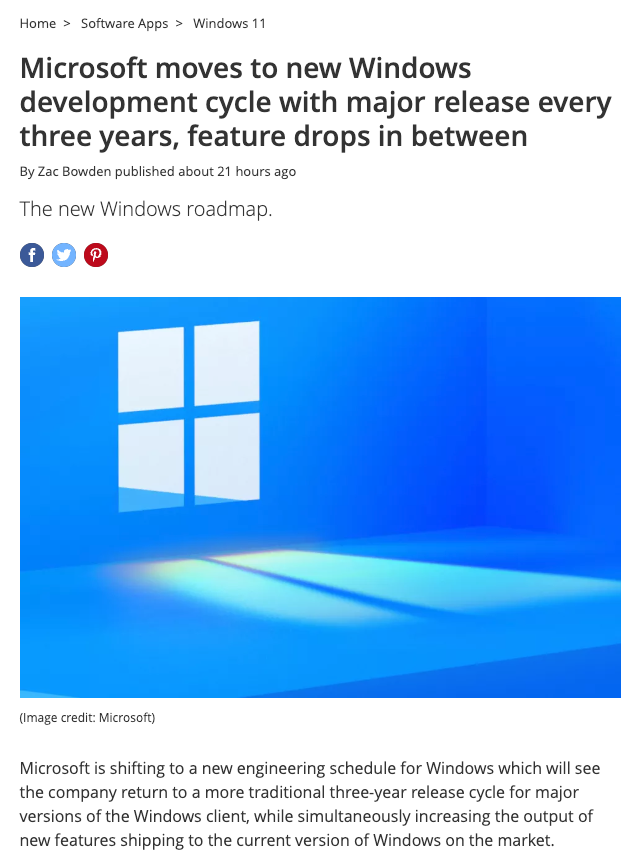 win8和win7哪个流畅（Windows 12 2024年就要来了？曝微软未来3年更新一个大版本）
