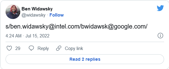 又一位长期在英特尔工作的Linux工程师加入了Google
