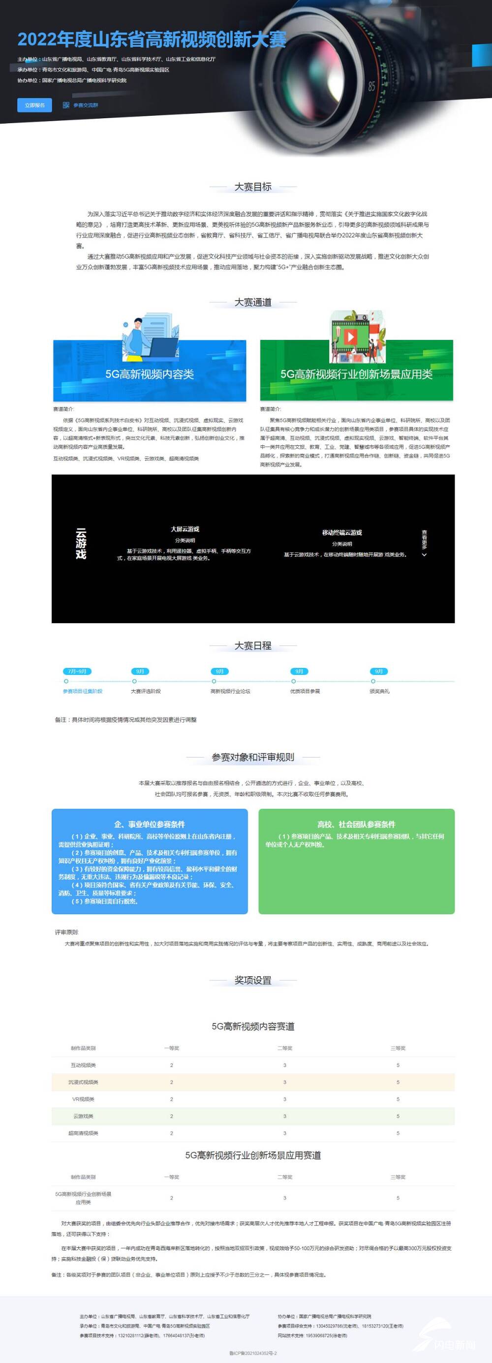 获奖项目将获五十万到一百万资金支持，山东省首届高新视频创新大赛报名还剩45天