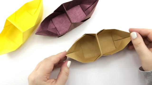 小船的折叠方法，带篷小船的折叠方法（教大家小船收纳盒的折纸方法）