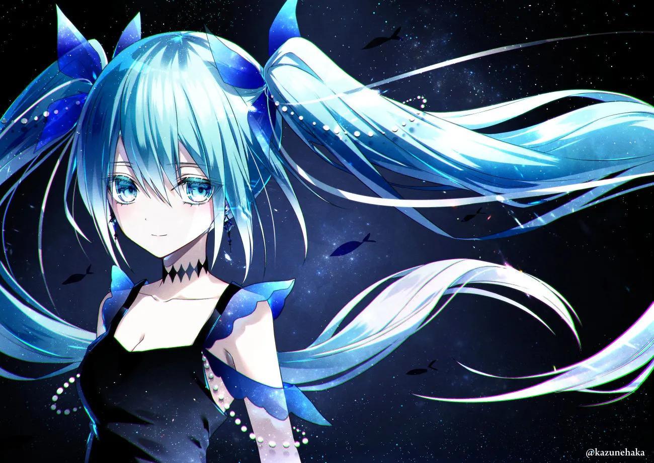 二次元 动漫(冷色系)少女插画(和音ハカ)美图～ 酷鸭