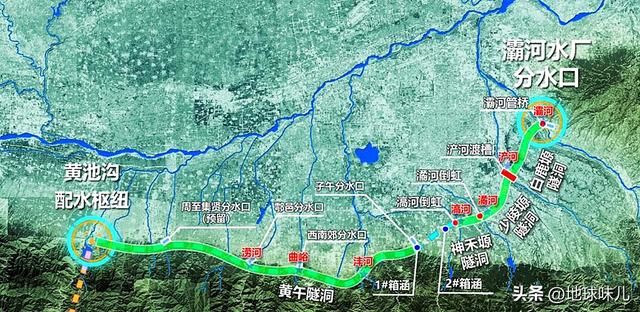 中国水系地图高清全图，中国水系分布图高清版（长江上的八大调水工程）