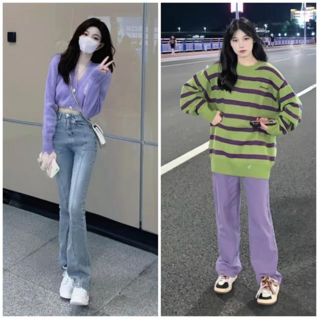 紫色裤子搭配什么颜色上衣好看图片，紫色裤子配什么颜色上衣好看（紫色搭配这10个颜色最好看）