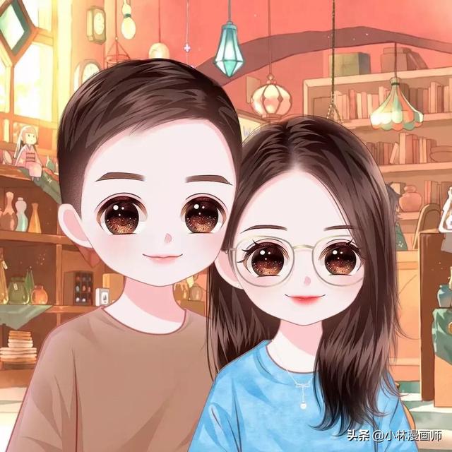 可爱哥妹头像，哥妹头像一组可爱真人（可爱又有趣的卡通全家福微信头像图片）